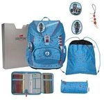 DERDIEDAS D845300120400 Schulrucksack-Set 5-teilig Blue Ice ErgoFlex Light Superflash