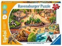 RAVENSBURGER 00138 tiptoi&reg; Kinderpuzzle 2 x 12 Puzzle f&uuml;r kleine Entdecker: Zoo