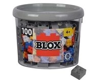 SIMBA 104114534 Blox - 100 4er Bausteine grau - kompatibel mit bekannten Spielsteinen