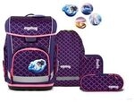 ERGOBAG 01518-900K2-10 Schulranzen-Set PerlentauchB&auml;r cubo light, Pink, Lila