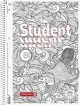BRUNNEN 106742801 Collegeblock Premium Student &bdquo;Krake&ldquo; ZENart A4 kariert, mit