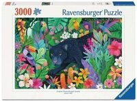 RAVENSBURGER 12001748 Erwachsenenpuzzle 3000 Teile - Panther im bl&uuml;henden Dschungel
