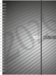 BRUNNEN 7021102906 Buchkalender Mod. futura 2 2026 | A5, Kunststoff, anthrazit