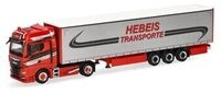HERPA 320498 1:87 MAN TGX GX Gardinenplanen-Sattelzug "Hebeis Transporte"