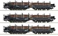 ROCO 6600263 H0 3-tlg. Set: Schwerlast-Flachwagen Sas, NS, Ep. IV