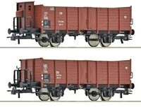 ROCO 6600267 H0 2-tlg. Set: Offene G&uuml;terwagen Om 12, DB, Ep. III