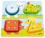 GOKI 58419 Farb- und Formensortierbrett Tiere