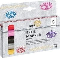 C.KREUL 92651 KREUL Textil Marker Glitter medium 5er Set