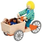 GOKI 51462 Lastenfahrrad mit 2 Biegepuppen und Hund