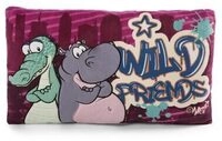 NICI 47981 Wild Friends Kissen Krokodil & Nilpferd rechteckig 43 x 25 cm