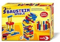 NORIS 606012165 3 bunte Bausteinspiele