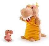 TRUDI TUDG4000 Puppets Handpuppe Dinosaurier mit Baby ca. 25 cm