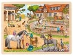 goki 57367 Einlegepuzzle Reiterhof