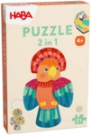 HABA 2011453001 Holzpuzzle 21-teilig 2in1, Papagei