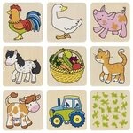 goki 56807 Memospiel Bauernhof II 5 x 5 cm, Holz, 16 Teile, per St&uuml;ck