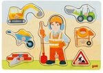 GOKI 57406 Steckpuzzle Bauarbeiter