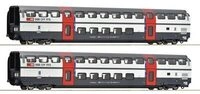 ROCO 6200216 H0 2-tlg. Set 1: Doppelstockwagen 2. Klasse Typ B &bdquo;IC 2000&ldquo;,...