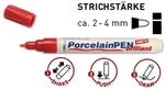 KREUL 16403 PorcelainPen brillant 160&deg;C Kirschrot