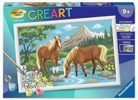 Ravensburger 12023191 CreArt, Malen nach Zahlen Kinder - Pferde im Wasser