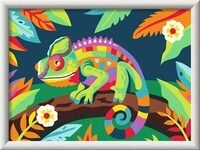 Ravensburger 12023118 CreArt, Malen nach Zahlen Kinder - Farbenfrohes Cham&auml;leon