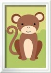 Ravensburger 23986 CreArt, Malen nach Zahlen Kinder - Kleiner Affe