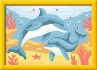 Ravensburger 12023115 CreArt, Malen nach Zahlen Kinder - Verspielte Delfine