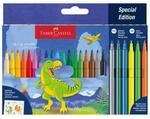 Faber-Castell 24er Kartonetui Filzstifte mit Dinosticker