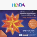 Heyda Faltbl&auml;tter transparent orange, 20 x 20 cm 115g