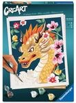 Ravensburger 12023201 CreArt, Malen nach Zahlen Adults Trend - Feuerdrache Flora