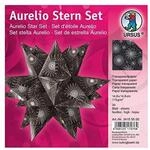 URSUS Faltbl&auml;tter Aurelio Stern Spiralornament schwarz, 14,8 x 14,8 cm