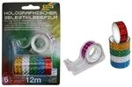 Folia 306 Holographischer Klebefilm, 6 Rollen, 12mm x 2m