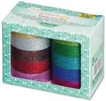 Folia Glitzer Tape, 10 Rollen farbig sortiert, je Rolle ca. 5 m x 15 mm