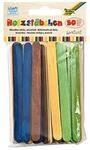 folia Holzst&auml;bchen bunt, 50 St&uuml;ck