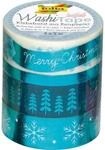 Folia Washi Tape, Hotfoil eisblau, 4er Set
