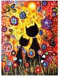 Pracht Diamond Painting Katzen mit Blumen 30 x 40 cm