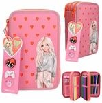 Depesche TOPModel Federtasche 3Fach mit Silikon Pins 2.0 pink gef&uuml;llt