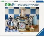 Ravensburger 12001708 Erwachsenenpuzzle 1500 Teile - K&auml;tzchen in der K&uuml;che
