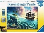 Ravensburger 12004263 Kinderpuzzle 100 XXL Teile - Der Schatz des Kraken