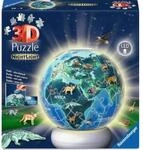 Ravensburger 12008055 3D Puzzle-Ball Nachtlicht Erde mit Tiermotiven