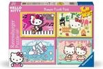 Ravensburger 12004159 Kinderpuzzle 4x100 Teile - Los geht's, Hello Kitty!