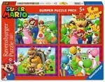 Ravensburger 05689 Kinderpuzzle 4x100 Teile - Nintendo Super Mario - Zeit f&uuml;r Mario!