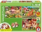 Schmidt Spiele NATPAX&reg; Graspuzzle Tiere auf dem Bauernhof, 3x48 Teile