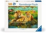Ravensburger 12000220 Erwachsenenpuzzle 500 Teile - L&ouml;wen in der Savanne