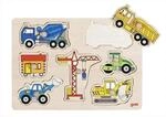 goki Steckpuzzle Baufahrzeuge, 7 Teile