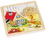 goki Schichtenpuzzle Jahreszeiten aus Holz, 54 Teile