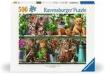 Ravensburger 12000205 Erwachsenenpuzzle 500 Teile - Katzen im Regal