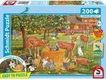 Schmidt Spiele Puzzle - Tierpicknick, 200 Teile, Grasfaser Kinderpuzzle