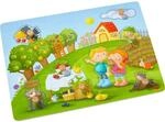 HABA 304430 Greifpuzzle Obstgarten, 8-teiliges Holzpuzzle mit Naturmotiven