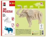 Marabu KiDS 3D Holzpuzzle Elefant, 27 Teile, ca. 16 x 13 cm