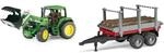 BRUDER&reg; 01142 SET John Deere 6920 mit Frotnlader + Holz Anh&auml;nger 02213